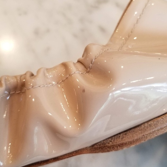 Miu Miu Nude Crystal Bow Patent Ballet Flat 38.5 - Picture 8 of 8